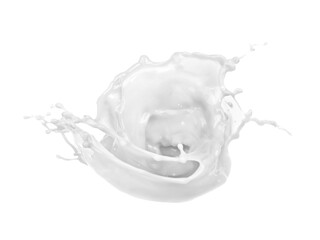 isolated milk drops and splashes on white background