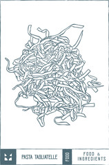 Pasta tagliatelle Vector illustration - Hand drawn - Out line