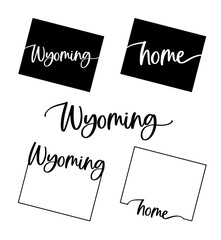 Stylized map of the U.S. Wyoming State vector illustration