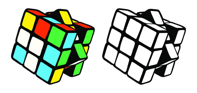 Rubik's Cube Vector illustration - Hand drawn
