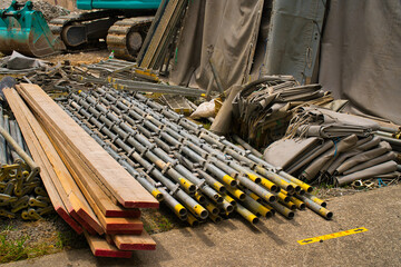 工事現場の資材置き場