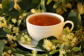 cup of tea with flowers