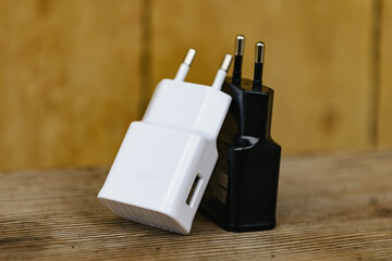 black and white chargers