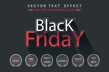 Black Friday 3d vector text effect fully editable high quality