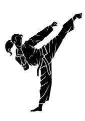 Female Taekwondo High Kick Silhouette © Michelle