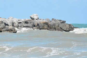 surf at the beach and jetty