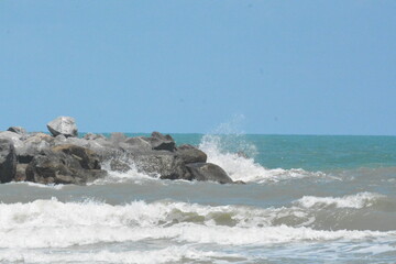 surf at the beach and jetty