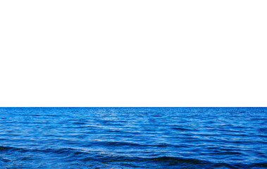 Blue sea isolated on white background.
