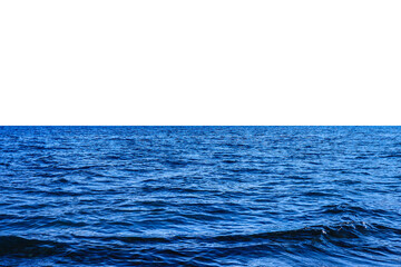 Blue sea isolated on white background.