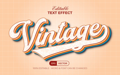 Vintage text effect style. Editable text effect. - obrazy, fototapety, plakaty