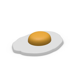 3D Realistic delicious cooked fried eggs isolated on white background