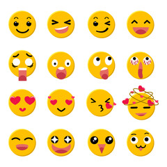 Fototapeta premium Set of emoji icon vector design. World Emoji day concept on July 17