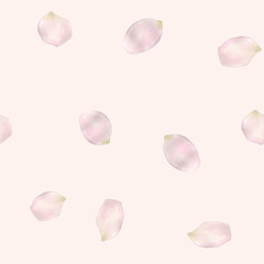 Hand drawn watercolor seamless pattern with pink rose flowers.