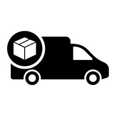 Shipping delivery truck flat vector icon. Many purpose shipping concept