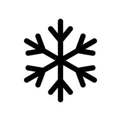 Simple black snowflake. Snow Vector icon.