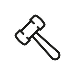 Judge gavel. Law symbol. Gavel line icon, outline logo illustration, linear