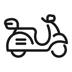 Electric scooter or moped icon line sign. Outline Electric Motorcycle illustration