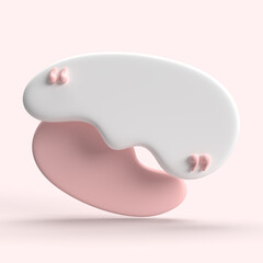 3D Chat Bubbles Minimal Concept of Social Media quote 3D Illustrations