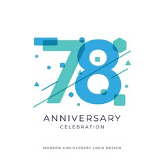 79 years anniversary celebration logo design template vector