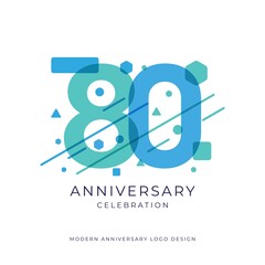 80 years anniversary celebration logo design template vector