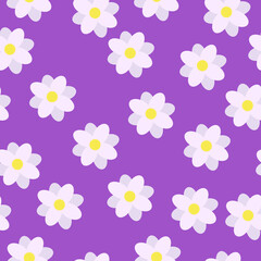 Fototapeta na wymiar Vector pattern light simple flowers. Summer pattern. Daisies. High quality vector illustration.