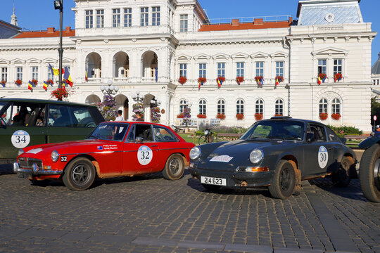 Old cars of Ypres - Istanbul Rallye in Arad city, Romania, Europe