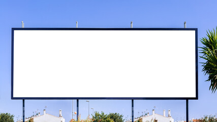 Blank signage sign design mockup isolated for the design of advertisements. Signboard for logo presentation. Clear template for ad.