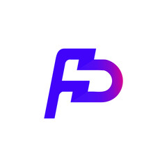 FD logo letter monogram slash with modern logo design