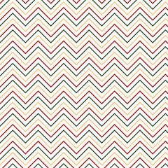Simple seamless Christmas geometric zigzag pattern in Traditional red and green colors