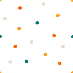 Dotted seamless texture, vector background with colorful dots