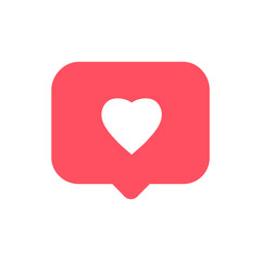like icon, Heart love symbol, Social Media, Follower notification. Symbol for web site design, logo, app, UI.