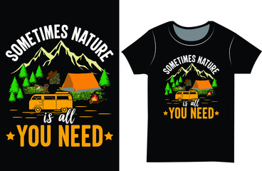 Adventure t-shirt design. Outdoor t shirt design. t-shirt design vector for print. Camping t shirt design.