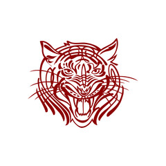 Obraz premium tiger head vector. tiger face logo with vector template
