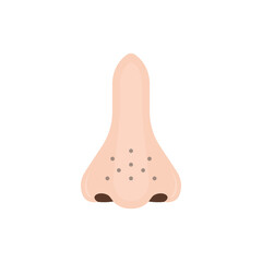 Blackheads on nose icon. Vector illustration.