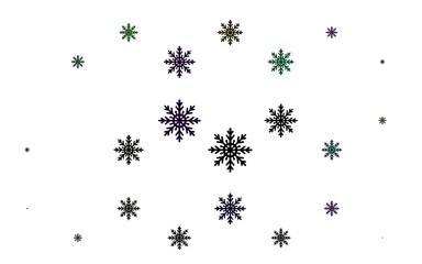 Light Multicolor, Rainbow vector template with ice snowflakes.