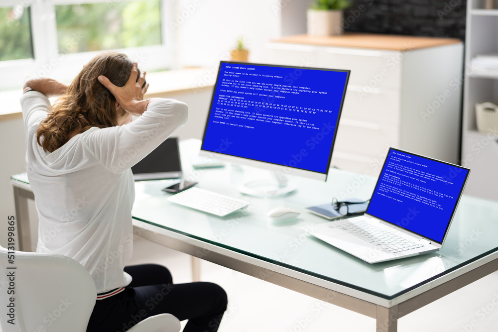 Poster blue bsod error at computer