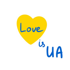 Heart of Ukraine banner. Love is Ukraine. Vector illustration for design.