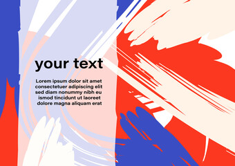 Brush stroke texture abstract background vector. Colorful ink splash pattern, rough shape element hand draw. Vibrant paint poster, banner, backdrop. Bright summer color art painting illustration.
