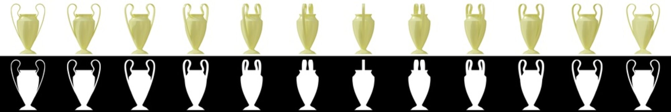 3D rendering illustration of trophy cup sprites