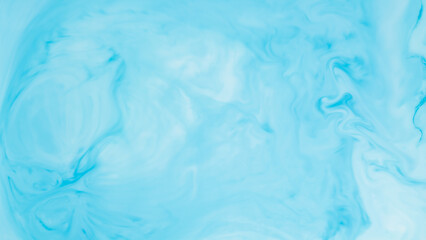 Fluid Art liquid backdrop. Blue turquoise background. Abstract background of blue-turquoise shades on liquid