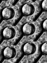 Vintage gold plated magnifiers pattern on black concrete background. Old magnifying glass.