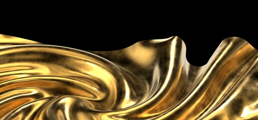 gold cloth, luxury smooth golden background, wave