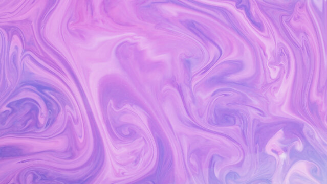 Violet creative backdrop on liquid. Purple fluid art background. Abstract wallpaper with chaotic spots of purple colors