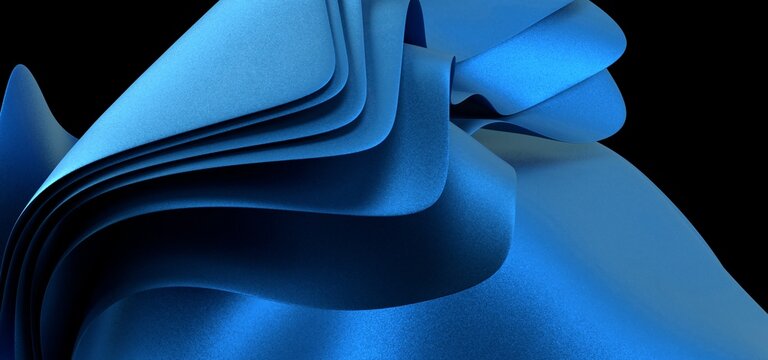 abstract blue and navy blue wave background, 3d rendering wavy wallpaper
