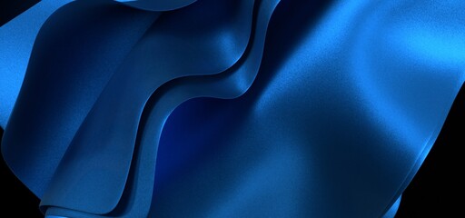 abstract blue and navy blue wave background, 3d rendering wavy wallpaper