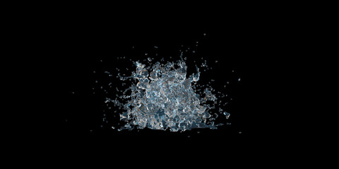 real water splash 3D rendered image