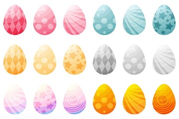 Easter eggs fantasy set. Vector illustration.