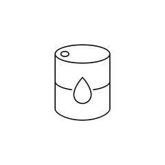 line icon barrel oil isolated on white background.