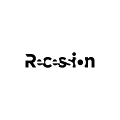 recession text negative space logo design vector.