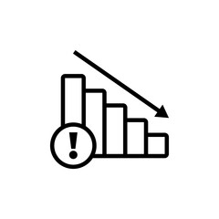 line icon symbol recession isolated on white background.